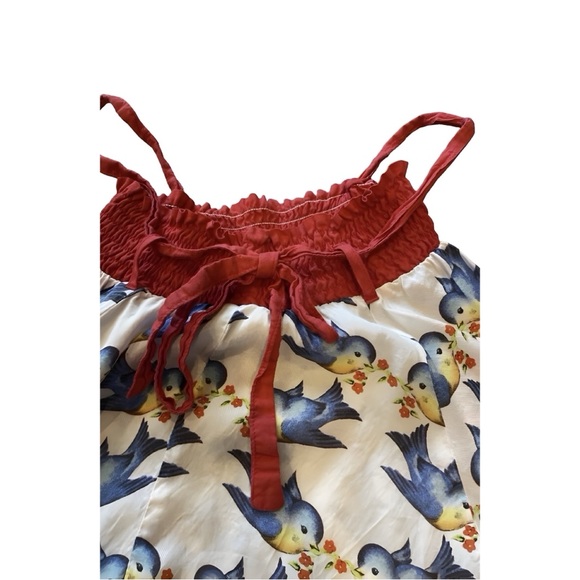 Paper Wings For Little Skye High-Low Flowing Dress with Blue Birds Size 3 - Picture 3 of 4